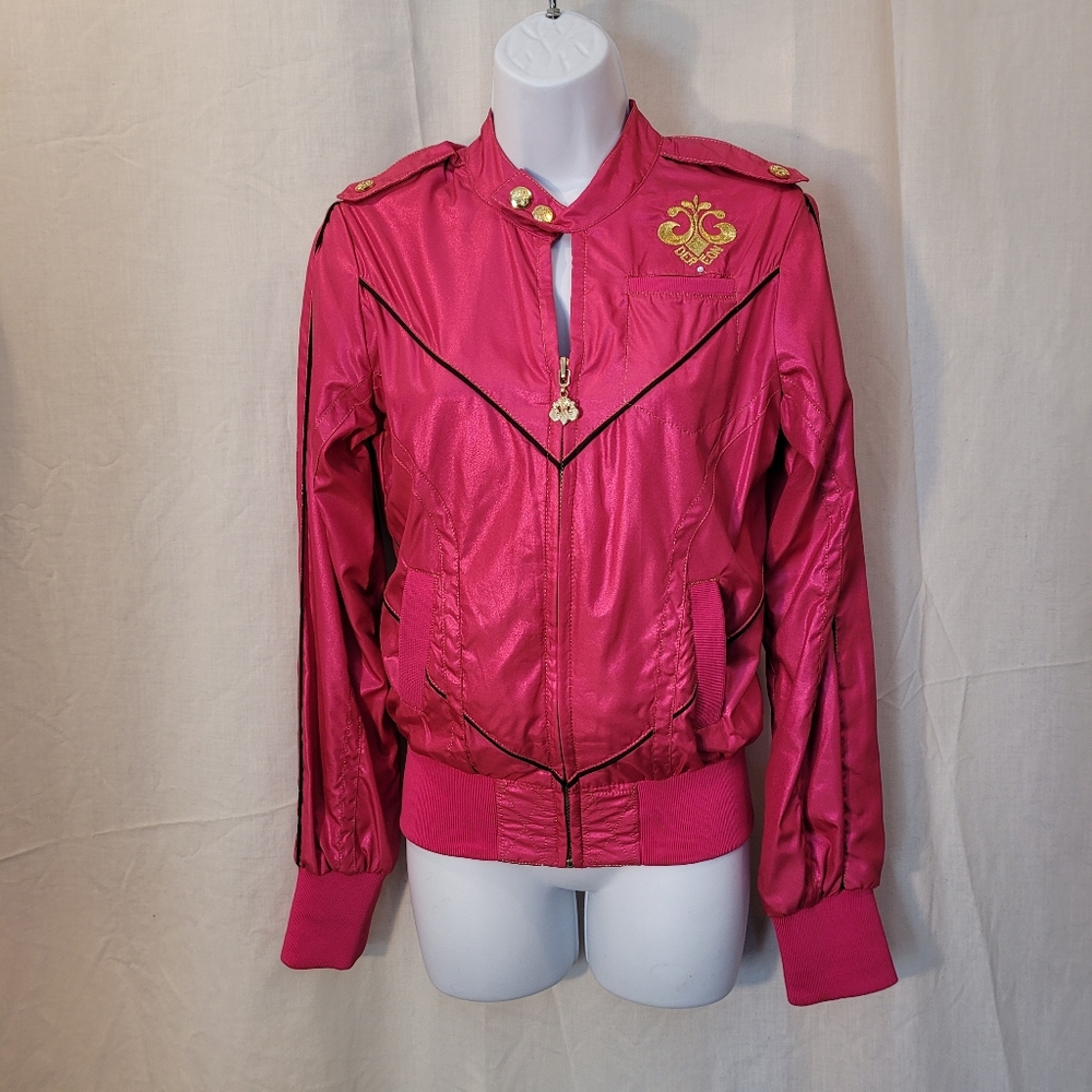 Dereon Dark Shiny Pink Zippered Jacket
